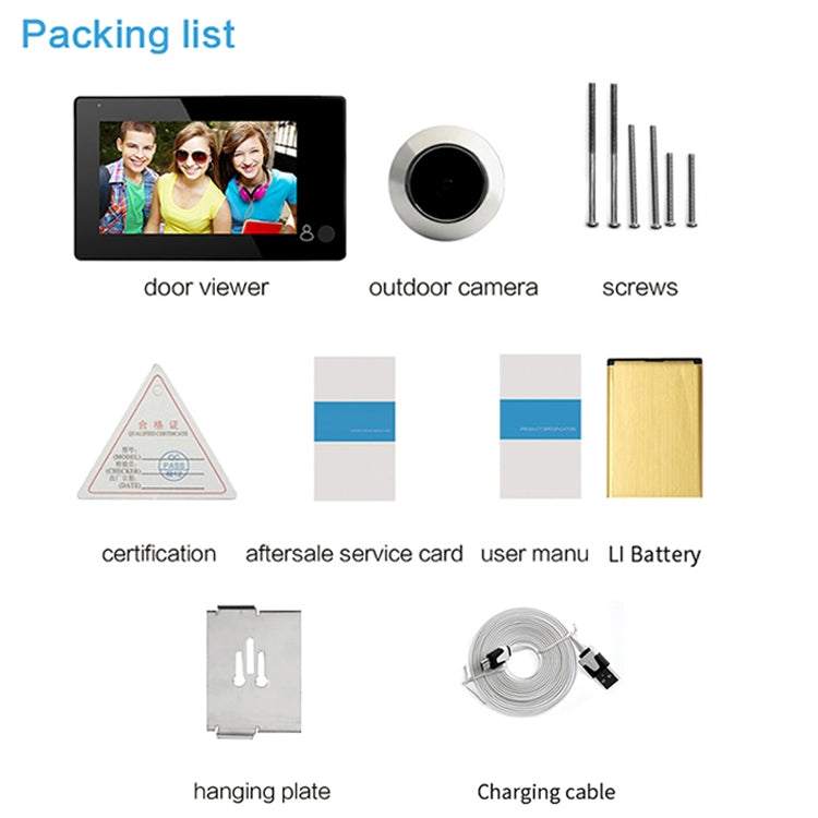 M4300B 4.3 inch TFT Color Display Screen 2.0MP Security Camera Video Smart Doorbell, M4300B M4300B 4.3 inch TFT Color Display Screen 2.0MP Security Camera Video Smart Doorbell, M4300B